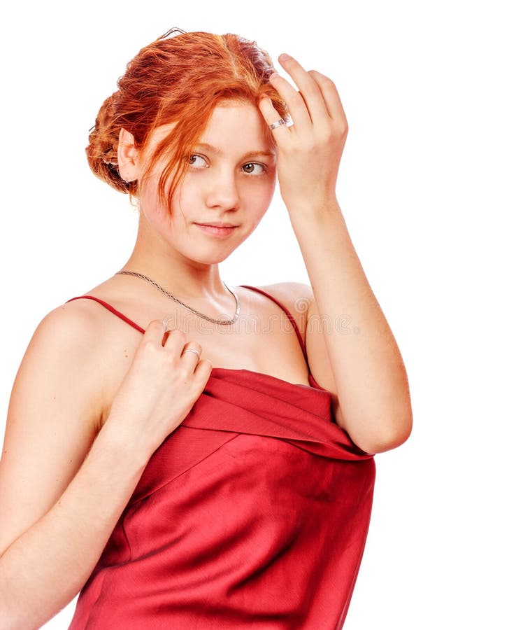 schöne Redheaddame lizenzfreies stockbild