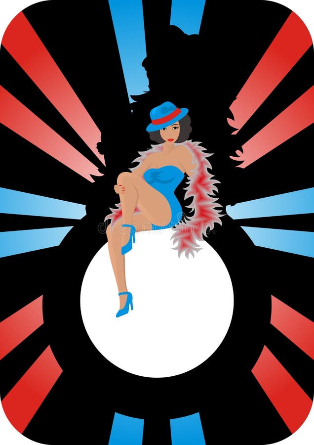 Illustration of a beautiful and sexual cabaret lady. Illustration of a beautiful and sexual cabaret lady