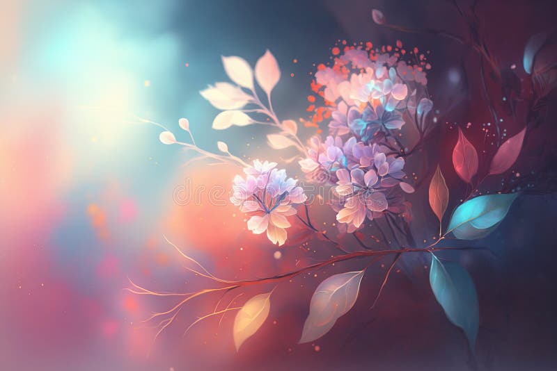 Schöner blumengeschmückter Hintergrund. ai-generierte Abbildung vektor abbildung