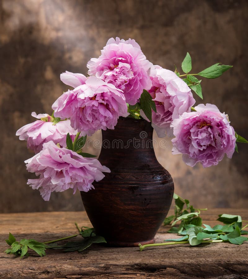 Schöner Blumenstrauß von rosa Pfingstrosen stockbilder Schöner Blumenstrauß von rosa Pfingstrosen stockbilder