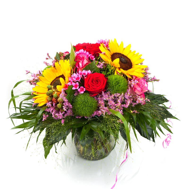 Schöner bunter Blumenstrauß der frischen Blumen getrennt auf weißem Hintergrund stockbilder Schöner bunter Blumenstrauß der frischen Blumen getrennt auf weißem Hintergrund stockbilder