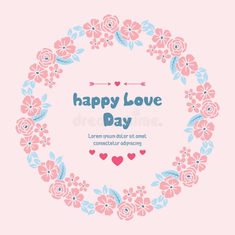 Schöner Crowd Peach Blumenrahmen, isoliert auf einem rosa eleganten Hintergrund, für Happy Hour Gruß Karte Design stock abbildung