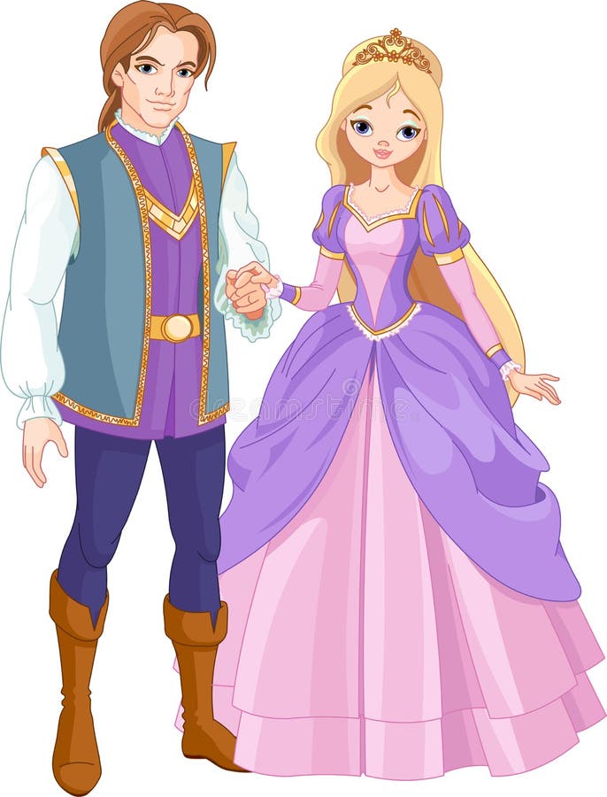 Schöner Prinz und Prinzessin stock abbildung