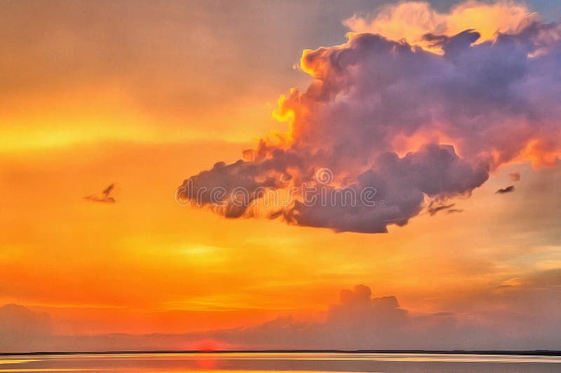 Schöner Sonnenuntergang über Wasser in den goldenen Tönen lizenzfreies stockfoto Schöner Sonnenuntergang über Wasser in den goldenen Tönen lizenzfreies stockfoto