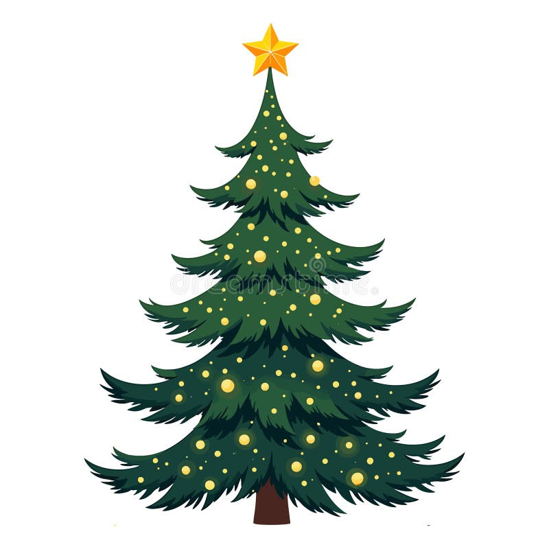 Schöner Weihnachtsbaumvektor auf weißem Hintergrund vektor abbildung