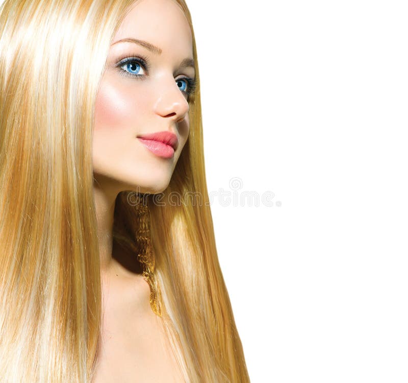 Schönes blondes Mädchen über Weiß lizenzfreie stockbilder Schönes blondes Mädchen über Weiß lizenzfreie stockbilder