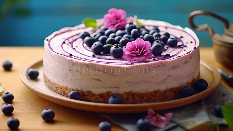 Schönes Design Traubenkuchen violett-weißer Kuchen Design lizenzfreie abbildung