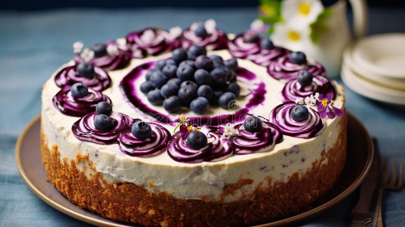 Schönes Design Traubenkuchen violett-weißer Kuchen Design stock abbildung