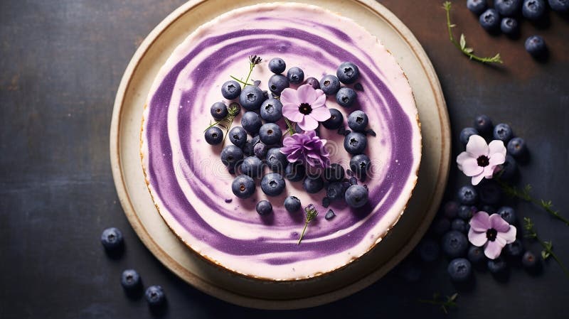 Schönes Design Traubenkuchen violett-weißer Kuchen Design lizenzfreie abbildung