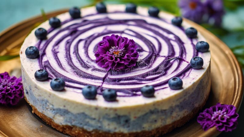 Schönes Design Traubenkuchen violett-weißer Kuchen Design lizenzfreie abbildung