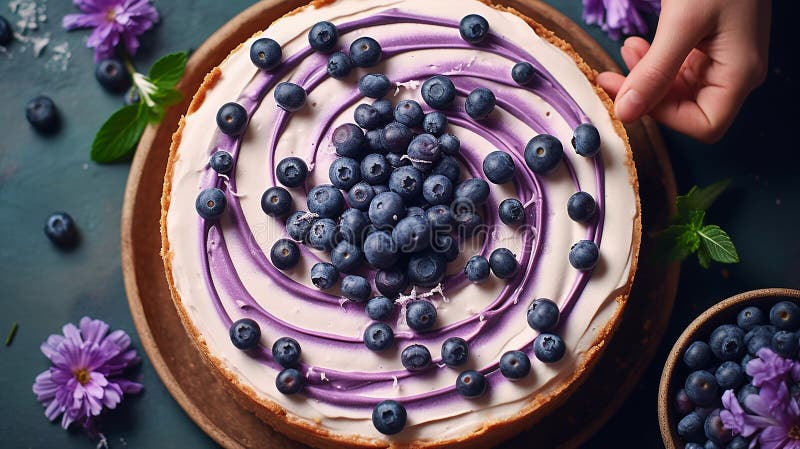 Schönes Design Traubenkuchen violett-weißer Kuchen Design lizenzfreie abbildung