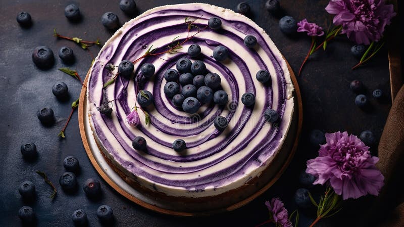 Schönes Design Traubenkuchen violett-weißer Kuchen Design lizenzfreie abbildung