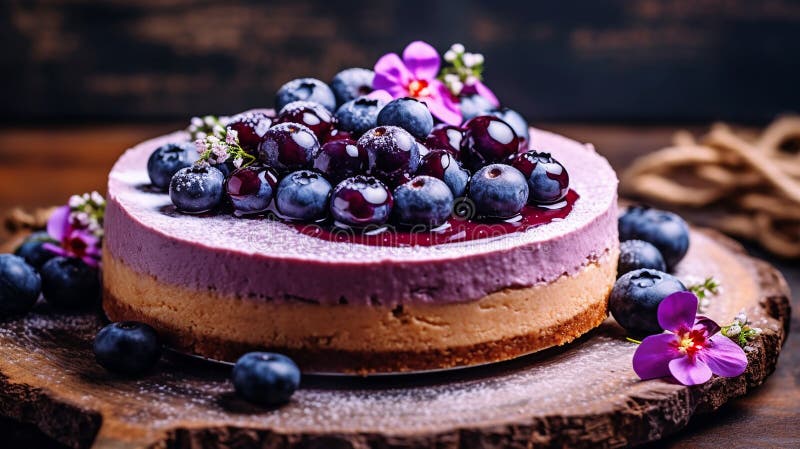Schönes Design Traubenkuchen violett-weißer Kuchen Design lizenzfreie abbildung