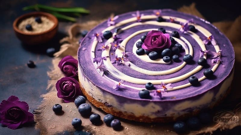 Schönes Design Traubenkuchen violett-weißer Kuchen Design stock abbildung