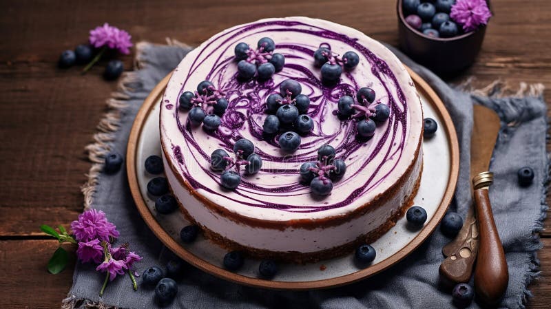 Schönes Design Traubenkuchen violett-weißer Kuchen Design stock abbildung