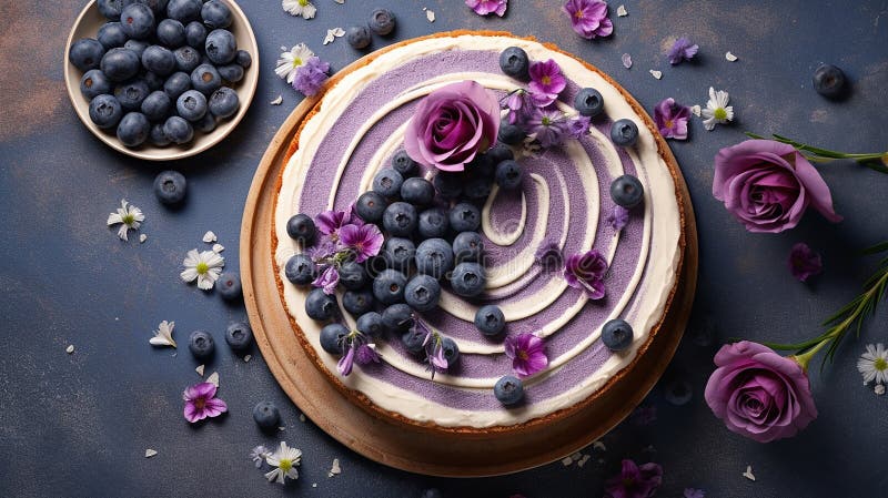 Schönes Design Traubenkuchen violett-weißer Kuchen Design lizenzfreie abbildung