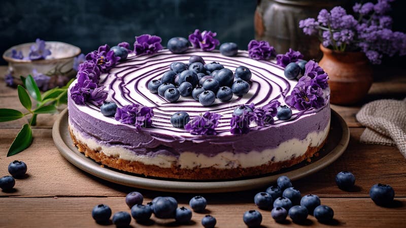 Schönes Design Traubenkuchen violett-weißer Kuchen Design stock abbildung