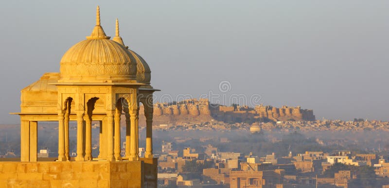 Schönes Indien, Panorama von Jaisalmer-Schloss, Rajasthan lizenzfreie stockbilder Schönes Indien, Panorama von Jaisalmer-Schloss, Rajasthan lizenzfreie stockbilder