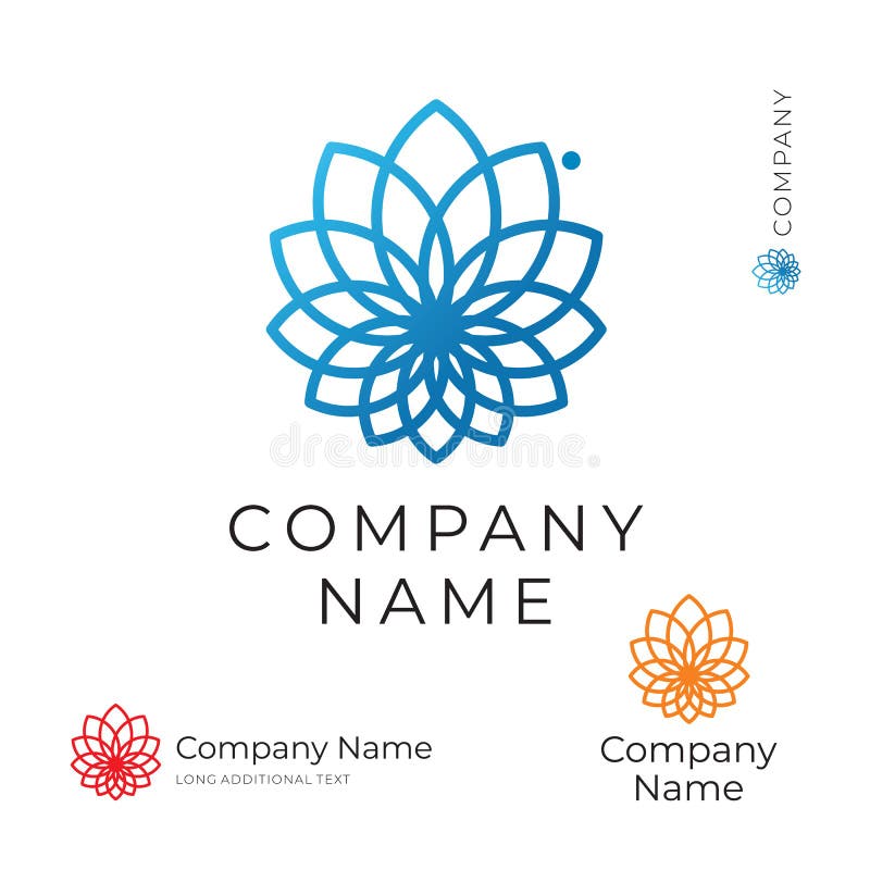 Schönes modernes Konturn-Blumen-Logo Identity Brand Icon Symbol-Konzept-gesetzte Schablone stock abbildung Schönes modernes Konturn-Blumen-Logo Identity Brand Icon Symbol-Konzept-gesetzte Schablone stock abbildung