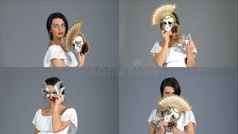 Schönes mysteriöses Mädchen mit venetianischer Maske