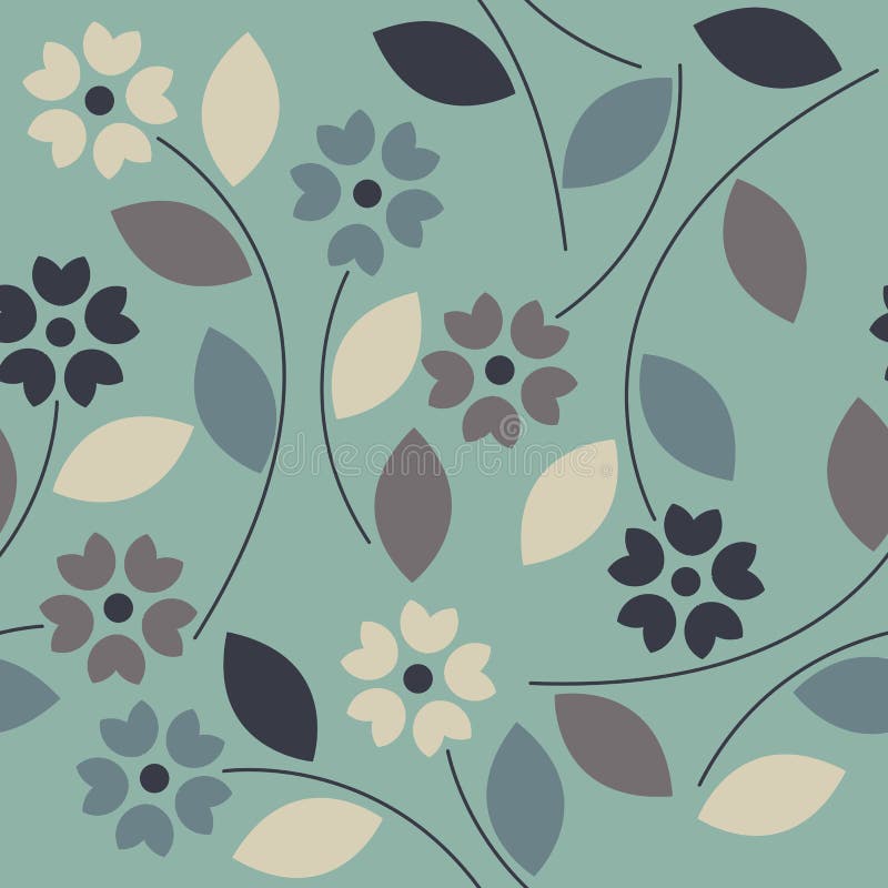 Schönes nahtloses Muster mit bunten Blumen und Blättern stock abbildung Schönes nahtloses Muster mit bunten Blumen und Blättern stock abbildung