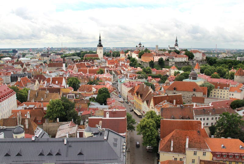 Schönes Panorama von Tallin, Estland stockfotografie Schönes Panorama von Tallin, Estland stockfotografie