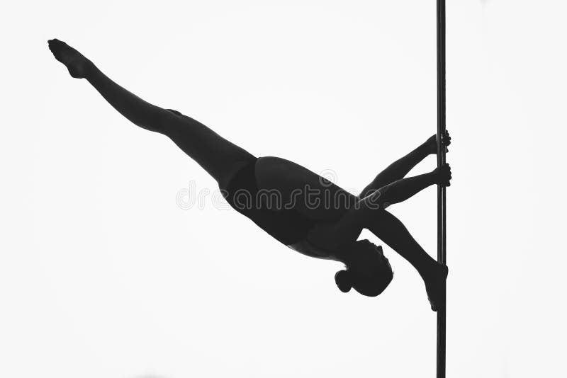 Schönes Pfostentänzer-Mädchenschattenbild lizenzfreies stockfoto Schönes Pfostentänzer-Mädchenschattenbild lizenzfreies stockfoto