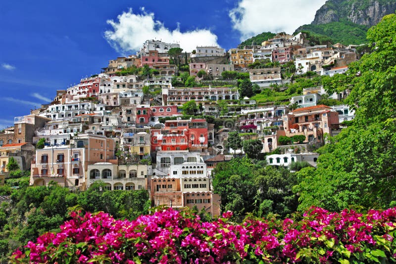 Schönes Positano lizenzfreie stockbilder Schönes Positano lizenzfreie stockbilder