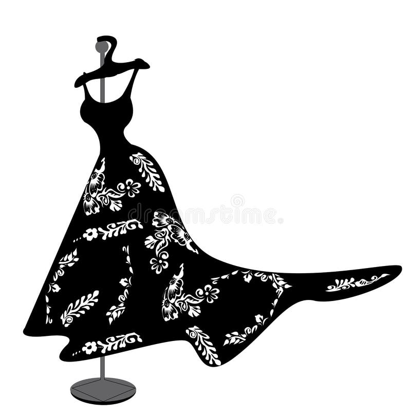 Schönes schwarzes Kleid stock abbildung