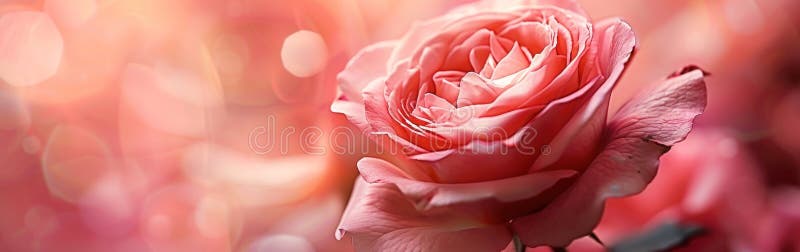 Schönheit : Makroaufnahme einer zarten rosa Rose stock abbildung