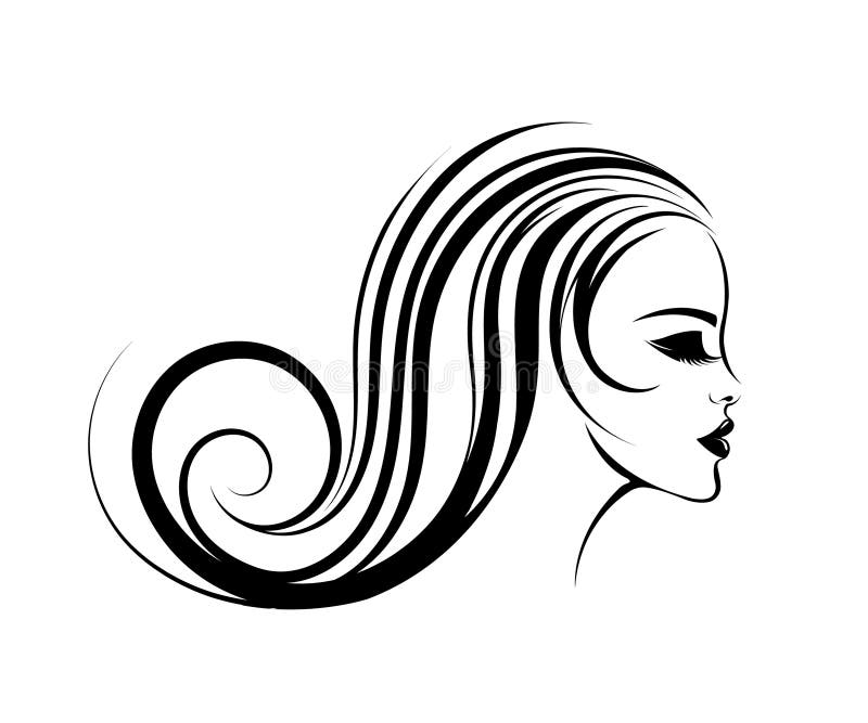 Schönheit mit dem langen, gewellten Haar, den geschlossenen Augen und mutigem Make-up lizenzfreie abbildung Schönheit mit dem langen, gewellten Haar, den geschlossenen Augen und mutigem Make-up lizenzfreie abbildung