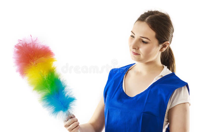 Schönheit mit Reinigungsschleife lizenzfreies stockbild