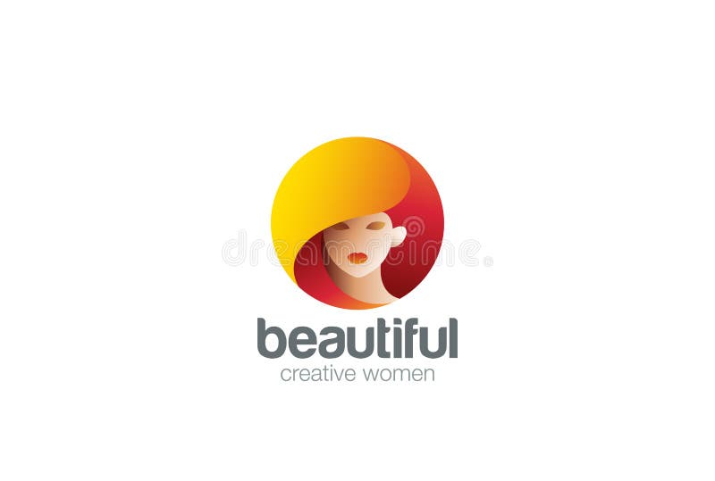 Schönheits-Friseursalon Frau Logo Fashion