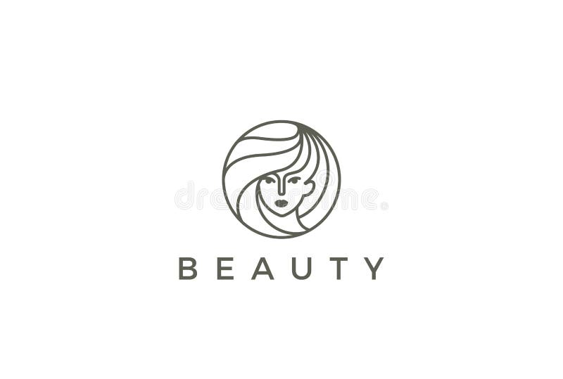 Schönheits-Friseursalon Frauen-Logovektorkreis