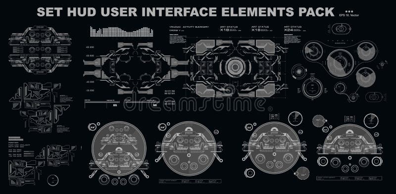 Sci-fi futuristic hud dashboard отображает технологию виртуальной реальности экран элементов интерфейса HUD иллюстрация штока Sci-fi futuristic hud dashboard отображает технологию виртуальной реальности экран элементов интерфейса HUD иллюстрация штока
