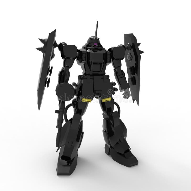 Sci-fi mech soldier standing on a white background. Military futuristic robot with a green and gray color metal. Mech controlled stock illustration Sci-fi mech soldier standing on a white background. Military futuristic robot with a green and gray color metal. Mech controlled stock illustration