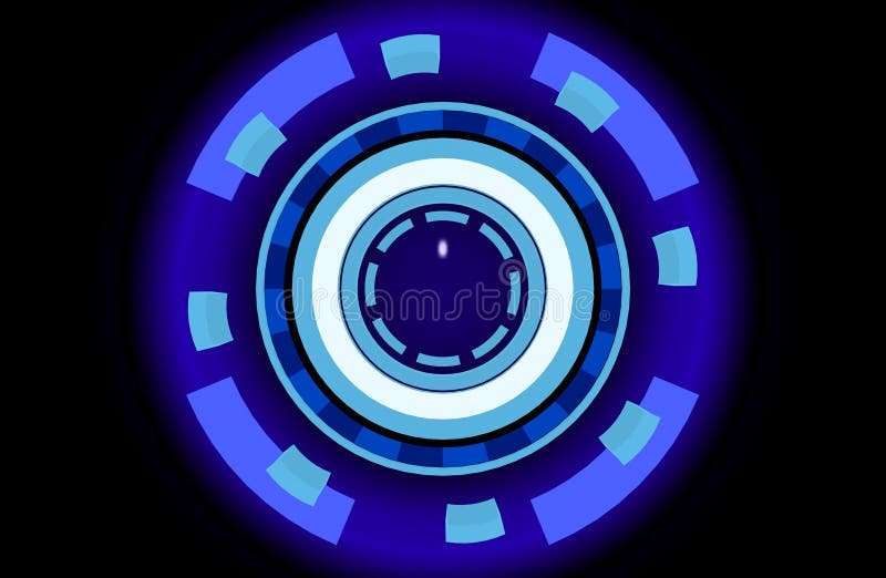 Sci-fi neon disks, abstract background, 3d illustration stock illustration