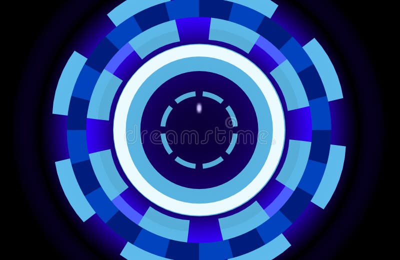 Sci-fi neon disks, abstract background, 3d illustration vector illustration