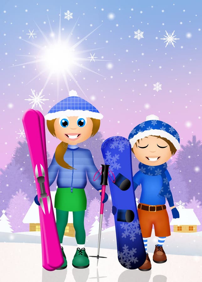 Sciatore dei bambini illustrazione vettoriale Sciatore dei bambini illustrazione vettoriale
