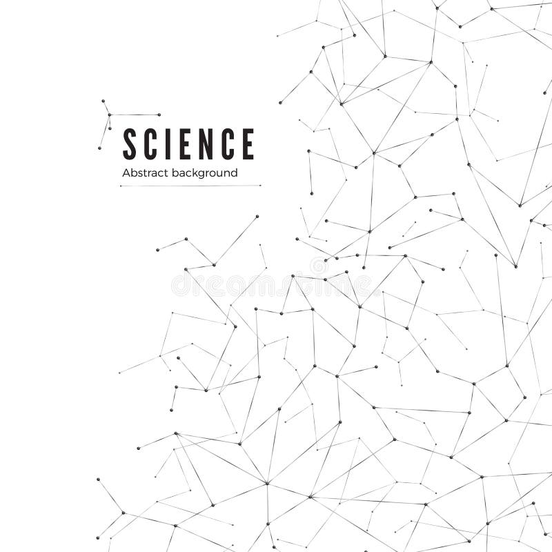 Science abstract background. Big data visualization. Molecular structure. Vector illustration royalty free illustration