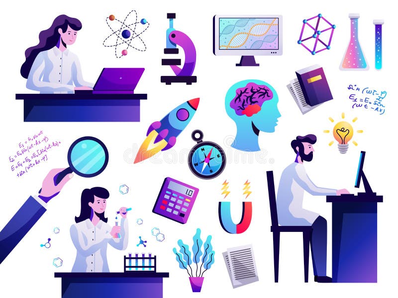 Science Abstract Colorful Set royalty free illustration