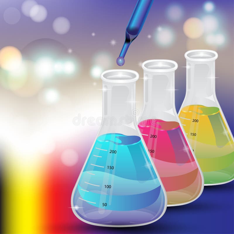 Science and chemical flask background