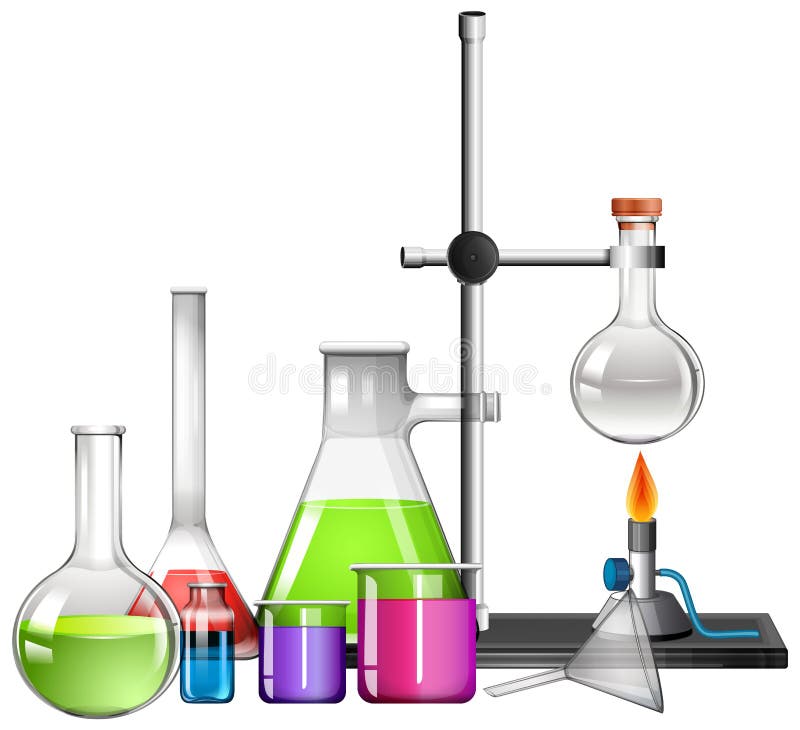 Science Equipments On White Background Stock Vector - Illustration of ...