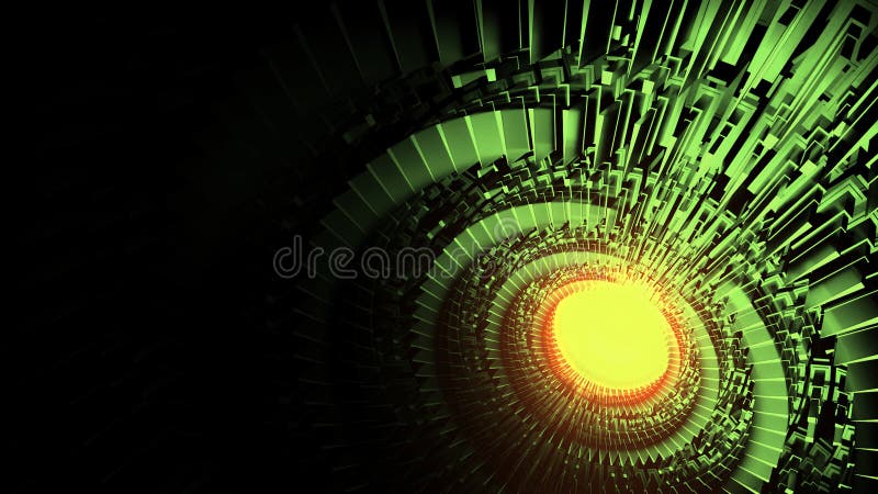 Science fiction high tech spinning elements background. Design. Rotating turbine of an abstract machine. royalty free stock photo