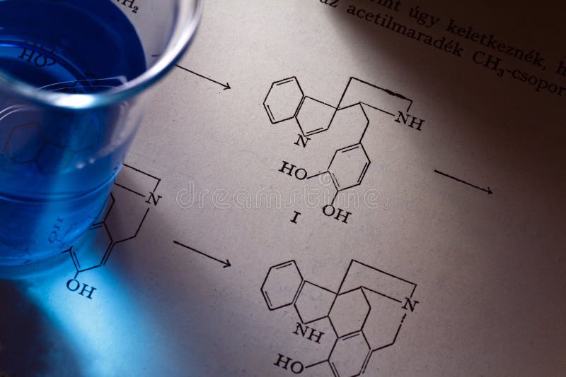 Ciencia fórmula azul.