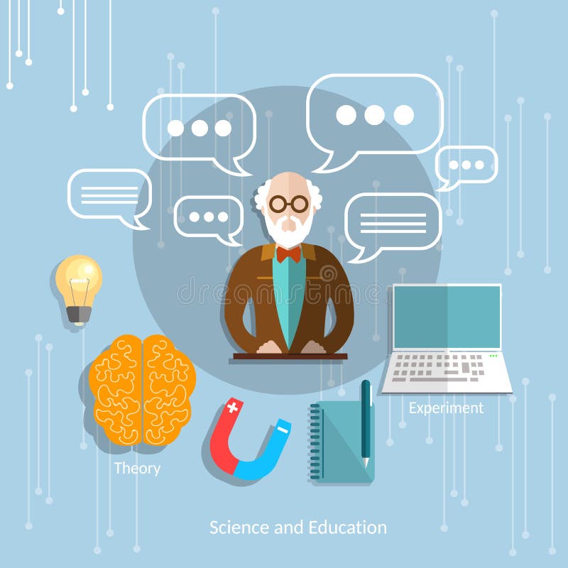 Science and international education professor theory royalty free illustration