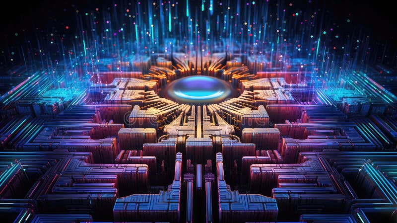 Science neuromorphic computer create stock illustration