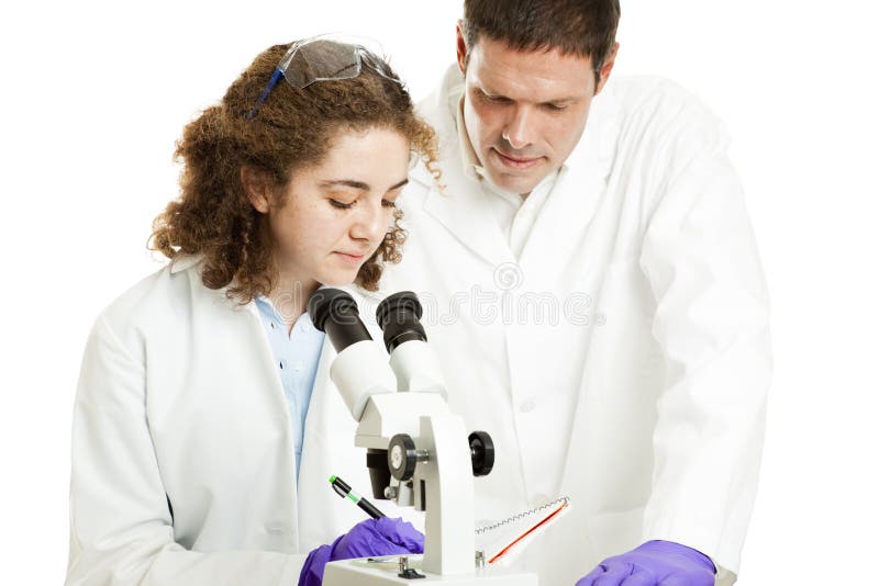 Science Teacher Helps Student Stock Photo Image of male, learning