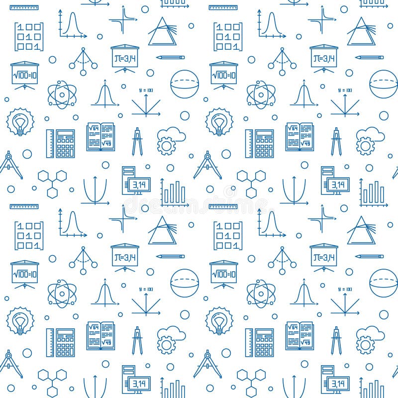 Science, technology, engineering and math seamless pattern royalty free illustration