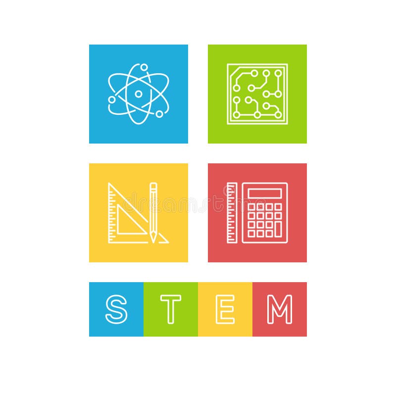 Science, Technology, Engineering and Math - STEM illustration